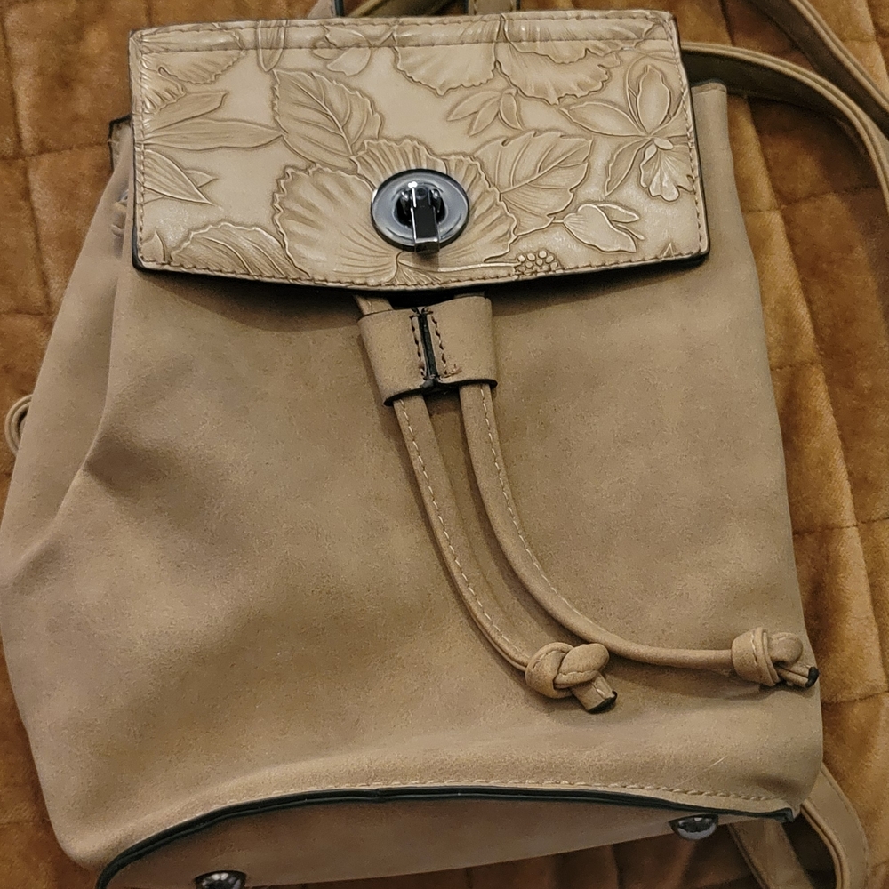 Tan Floral Women Bag